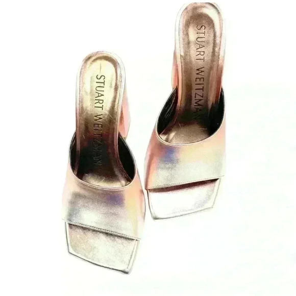 Stuart Weitzman TIA 85 slide pyrite multi color leather US 6 Shelf pull - Picture 4 of 10